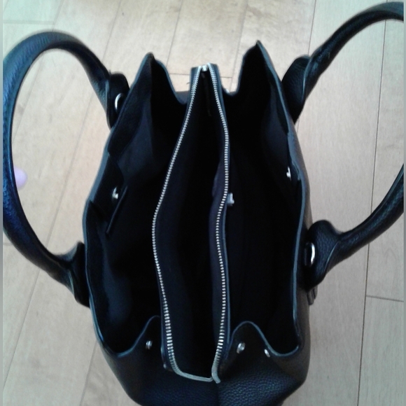 Zara vegan pebble leather office Tote Bag Shoulder Bag Handbag 43 L X 27 H X 17 - Picture 4 of 10